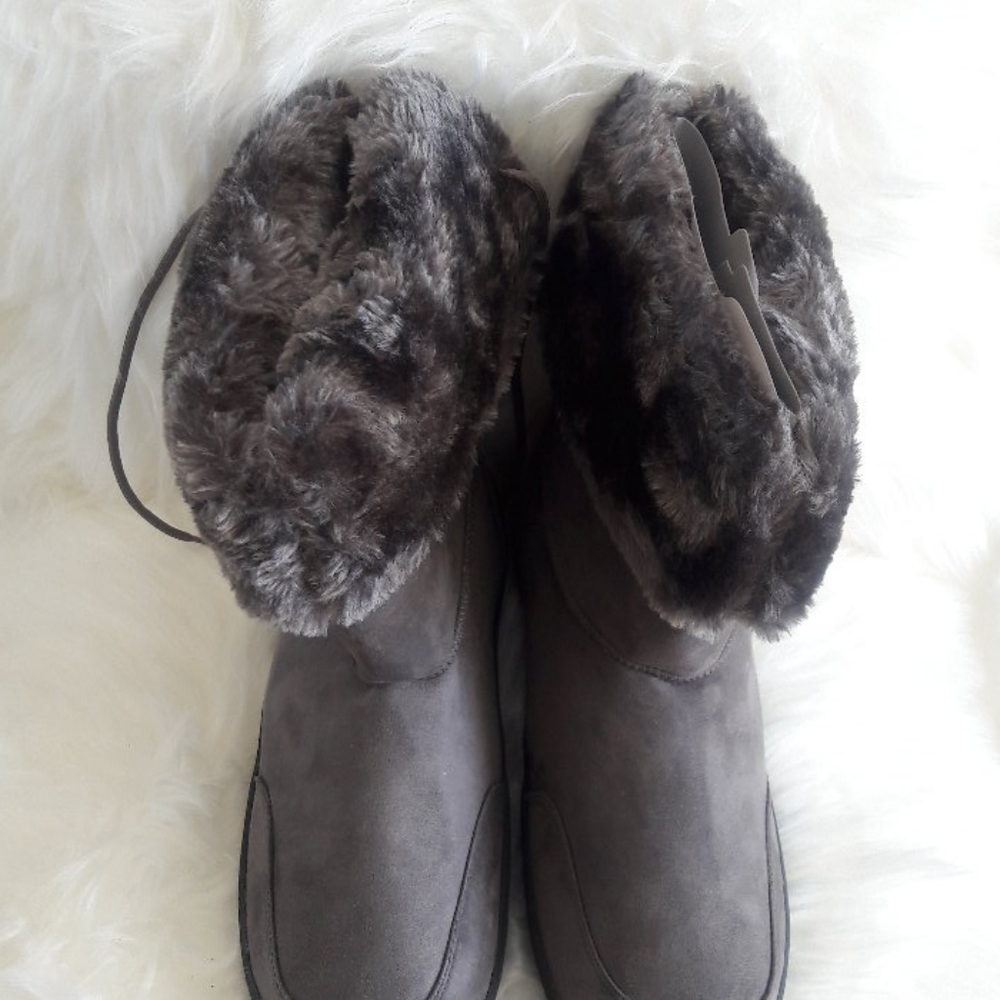 Gray Suede Boots
